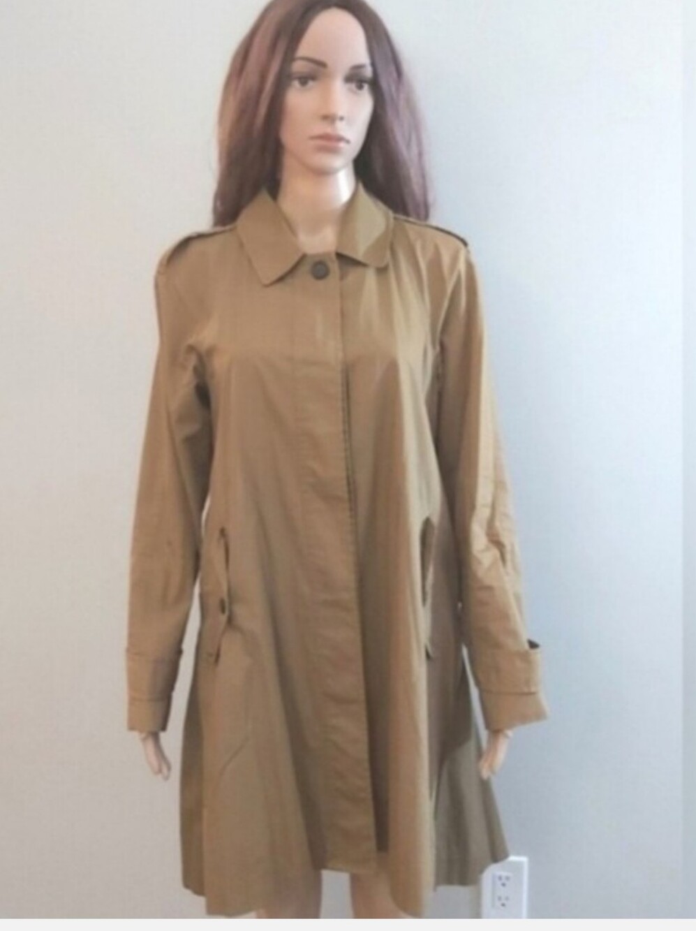 J CREW WOMEN'S CAMEL TAN TRENCH COAT LONG LINE